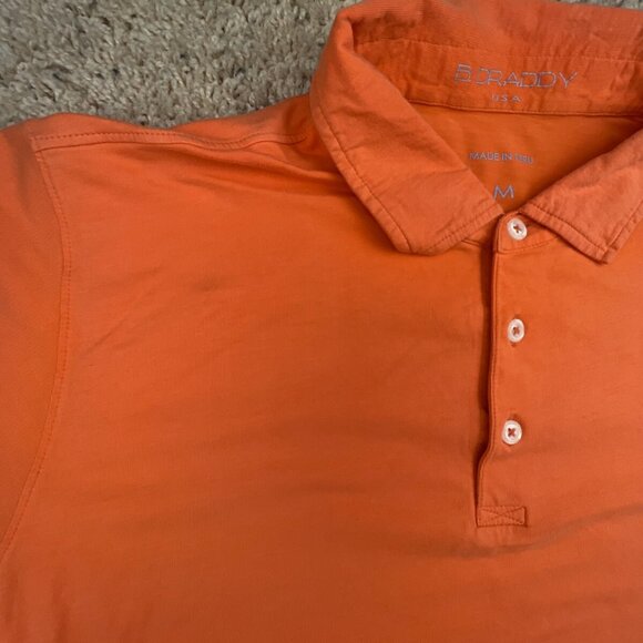 B Draddy Polo Shirt Mens Medium Short Sleeve Golf Casual Orange Stretch Peru - Picture 6 of 11